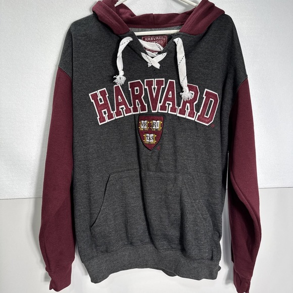 Harvard Licensed Gear Gray & Maroon Pullover Hoodie Y2K Size XL College Unisex - Picture 13 of 15
